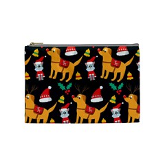 Funny Christmas Pattern Background Cosmetic Bag (medium) by Jancukart