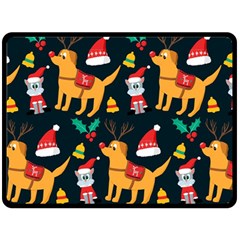 Funny Christmas Pattern Background Fleece Blanket (large)  by Jancukart