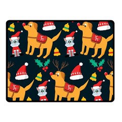 Funny Christmas Pattern Background Fleece Blanket (small) by Jancukart