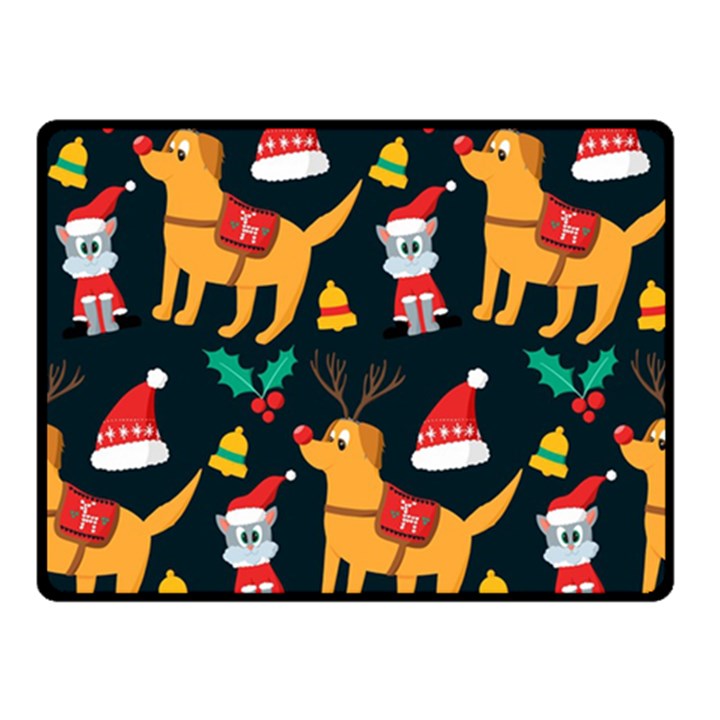 Funny Christmas Pattern Background Fleece Blanket (Small)