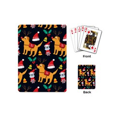 Funny Christmas Pattern Background Playing Cards Single Design (mini)