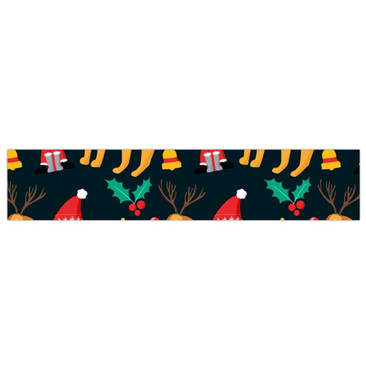 Funny Christmas Pattern Background Small Flano Scarf