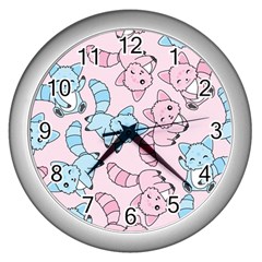 Children Pattern Design Wall Clock (silver)