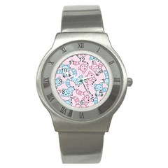 Children Pattern Design Stainless Steel Watch