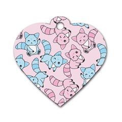 Children Pattern Design Dog Tag Heart (two Sides)