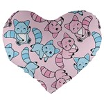 Children Pattern Design Large 19  Premium Heart Shape Cushions Back