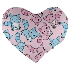 Children Pattern Design Large 19  Premium Flano Heart Shape Cushions