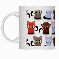 Seamless Pattern With Cute Little Kittens Various Color White Mug