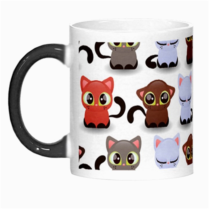 Seamless Pattern With Cute Little Kittens Various Color Morph Mug