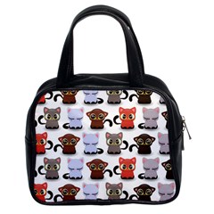 Seamless Pattern With Cute Little Kittens Various Color Classic Handbag (two Sides) by Jancukart