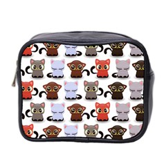 Seamless Pattern With Cute Little Kittens Various Color Mini Toiletries Bag (two Sides) by Jancukart