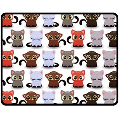 Seamless Pattern With Cute Little Kittens Various Color Fleece Blanket (medium) 