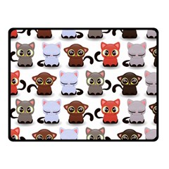 Seamless Pattern With Cute Little Kittens Various Color Fleece Blanket (small) by Jancukart