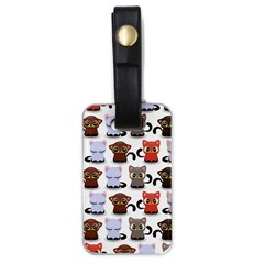 Seamless Pattern With Cute Little Kittens Various Color Luggage Tag (one Side) by Jancukart