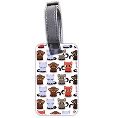 Seamless Pattern With Cute Little Kittens Various Color Luggage Tag (two Sides) by Jancukart