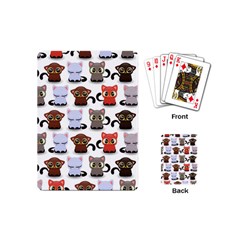 Seamless Pattern With Cute Little Kittens Various Color Playing Cards Single Design (mini)