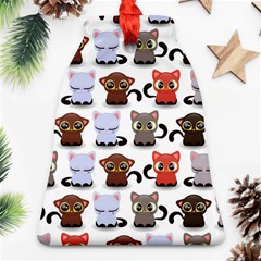 Seamless Pattern With Cute Little Kittens Various Color Ornament (bell)