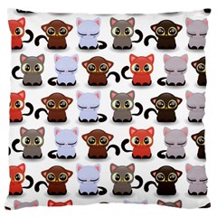 Seamless Pattern With Cute Little Kittens Various Color Large Cushion Case (one Side)