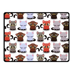 Seamless Pattern With Cute Little Kittens Various Color Double Sided Fleece Blanket (small) 