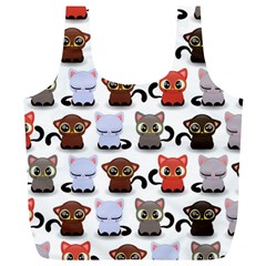 Seamless Pattern With Cute Little Kittens Various Color Full Print Recycle Bag (xl)