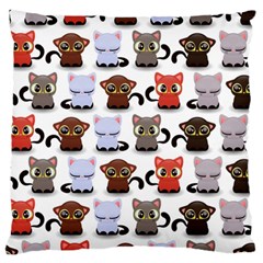 Seamless Pattern With Cute Little Kittens Various Color Large Flano Cushion Case (one Side)