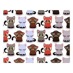 Seamless Pattern With Cute Little Kittens Various Color Double Sided Flano Blanket (large)  by Jancukart