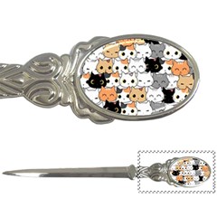 Cute-cat-kitten-cartoon-doodle-seamless-pattern Letter Opener by Jancukart