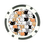 Cute-cat-kitten-cartoon-doodle-seamless-pattern Poker Chip Card Guard Front