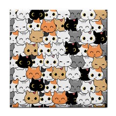 Cute-cat-kitten-cartoon-doodle-seamless-pattern Face Towel