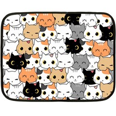 Cute-cat-kitten-cartoon-doodle-seamless-pattern Fleece Blanket (mini)