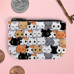 Cute-cat-kitten-cartoon-doodle-seamless-pattern Mini Coin Purse by Jancukart