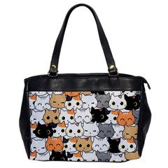 Cute-cat-kitten-cartoon-doodle-seamless-pattern Oversize Office Handbag by Jancukart