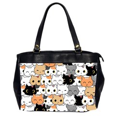 Cute-cat-kitten-cartoon-doodle-seamless-pattern Oversize Office Handbag (2 Sides) by Jancukart