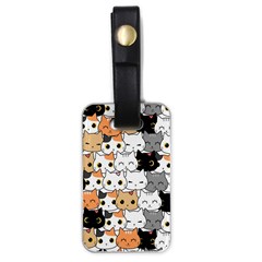 Cute-cat-kitten-cartoon-doodle-seamless-pattern Luggage Tag (one Side)