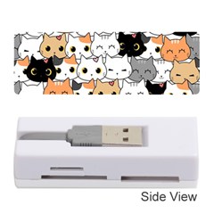 Cute-cat-kitten-cartoon-doodle-seamless-pattern Memory Card Reader (stick) by Jancukart