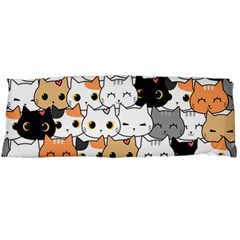 Cute-cat-kitten-cartoon-doodle-seamless-pattern Body Pillow Case (dakimakura)