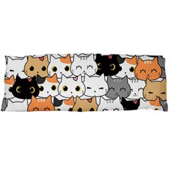 Cute-cat-kitten-cartoon-doodle-seamless-pattern Body Pillow Case Dakimakura (two Sides) by Jancukart