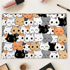 Cute-cat-kitten-cartoon-doodle-seamless-pattern Cosmetic Bag (xxl)