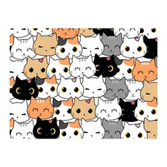 Cute-cat-kitten-cartoon-doodle-seamless-pattern Double Sided Flano Blanket (mini) 