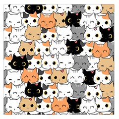 Cute-cat-kitten-cartoon-doodle-seamless-pattern Square Satin Scarf (36  X 36 )