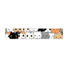 Cute-cat-kitten-cartoon-doodle-seamless-pattern Flano Scarf (mini)