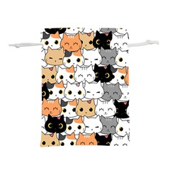 Cute-cat-kitten-cartoon-doodle-seamless-pattern Lightweight Drawstring Pouch (s)