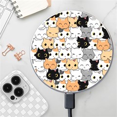 Cute-cat-kitten-cartoon-doodle-seamless-pattern Wireless Charger