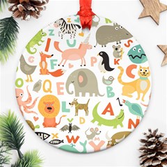 Children Alphabet Seamless Pattern Ornament (round)