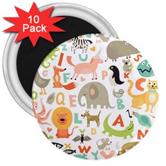 Children Alphabet Seamless Pattern 3  Magnets (10 Pack)  by Jancukart