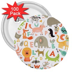 Children Alphabet Seamless Pattern 3  Buttons (100 Pack)  by Jancukart