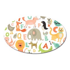 Children Alphabet Seamless Pattern Oval Magnet