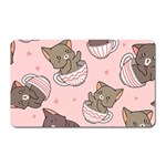 Seamless Pattern Adorable Cat Inside Cup Magnet (Rectangular) Front