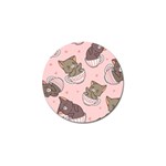 Seamless Pattern Adorable Cat Inside Cup Golf Ball Marker (4 pack) Front