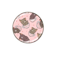 Seamless Pattern Adorable Cat Inside Cup Hat Clip Ball Marker by Jancukart